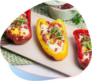 Ovos em Pimentões - Receita Diabetes eu cuido!