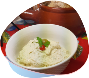 patê de tofu com azeitonas